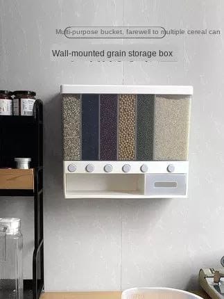 Wall Mounted Cereal Dispenser 6 compartment