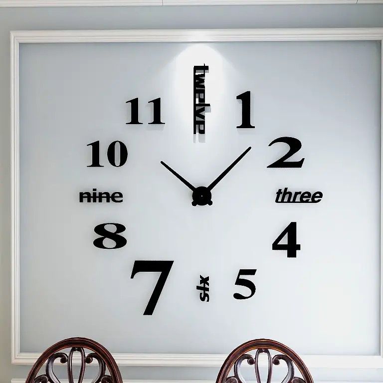 BIG ACRYLIC 3D WALL CLOCK DIY NUMBERS