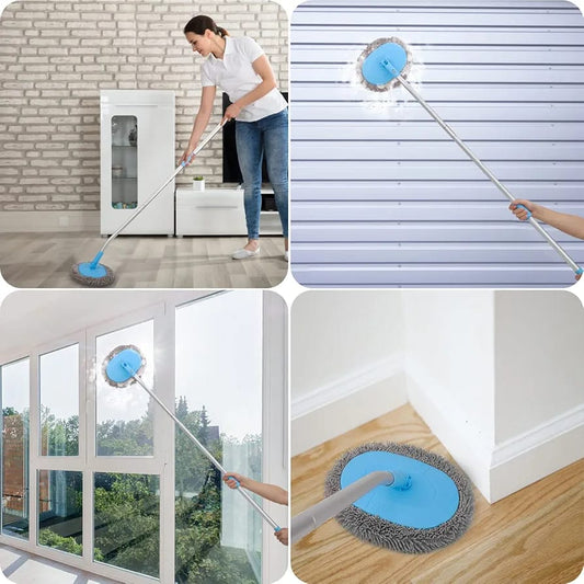 Long handle wall cleaning mop oval