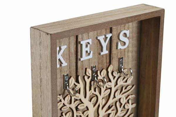 Wall mounted wooden key holder