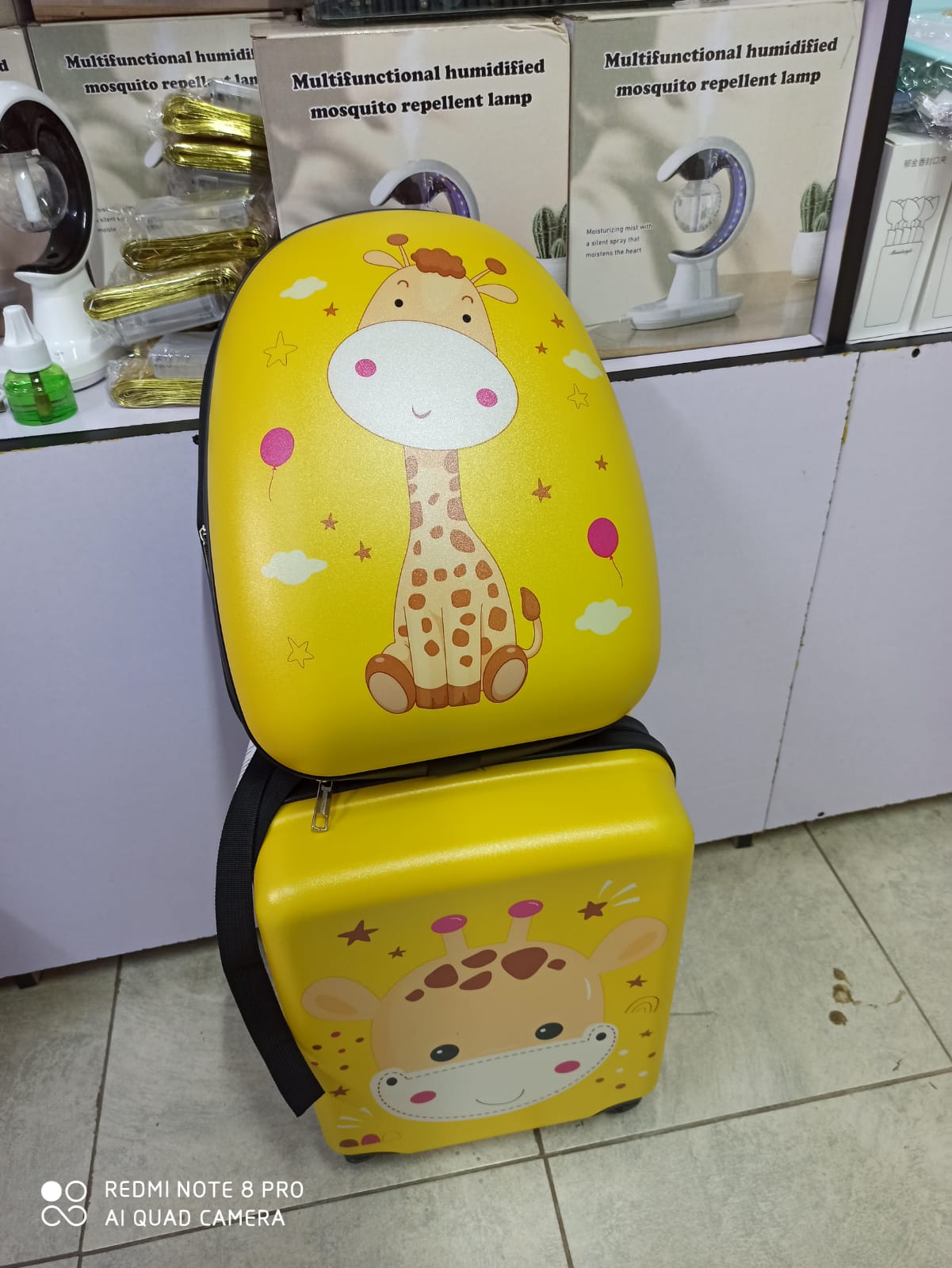 Cartoon themed kids trolley bags 6800/- with travelling pillows 7500/-