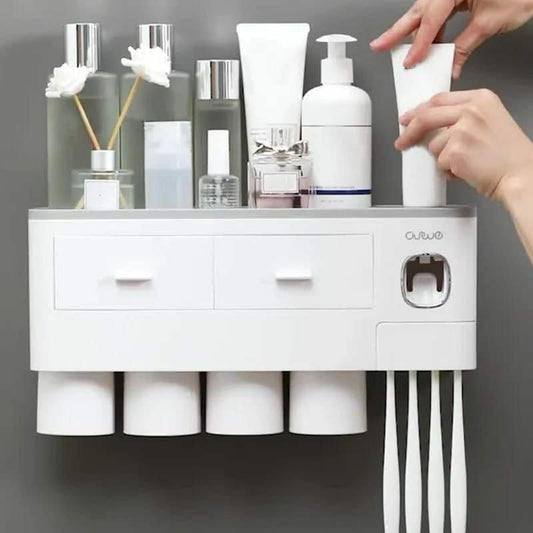 Wall mounted 4 cups toothpaste dispenser