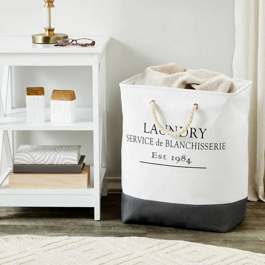 Canvas foldable Laundry Basket with handles