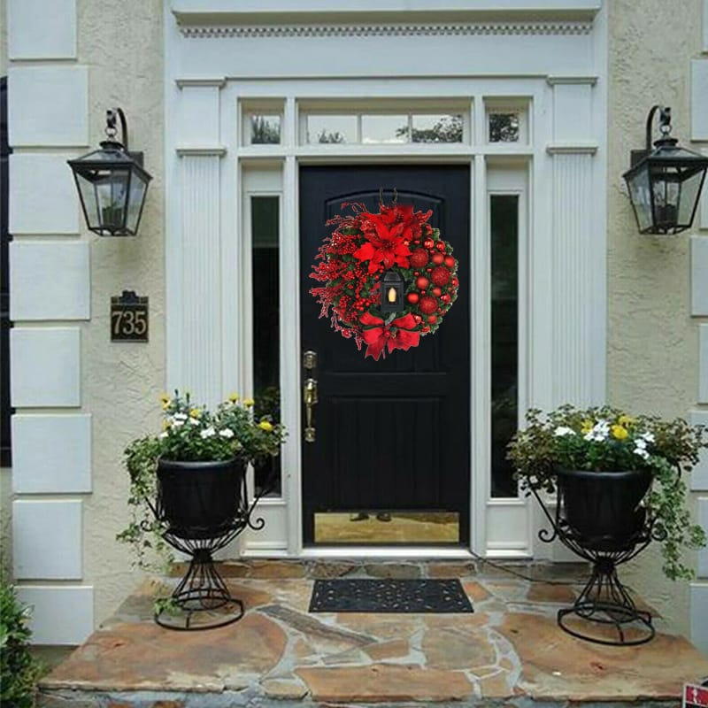 Christmas Wreath With Lamp