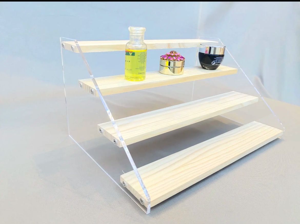 3 Tier Bamboo and Acrylic multi purpose stand