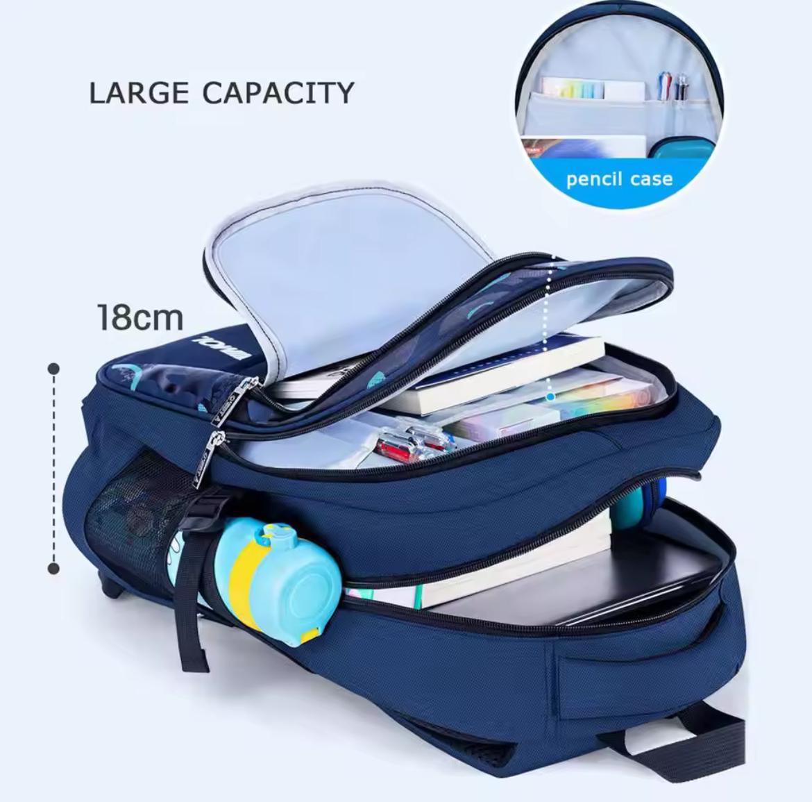 Large kids school bag. Waterproof backpack for boys and girls