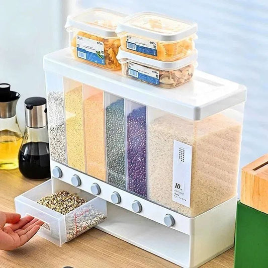 Wall Mounted Cereal Dispenser 6 compartment