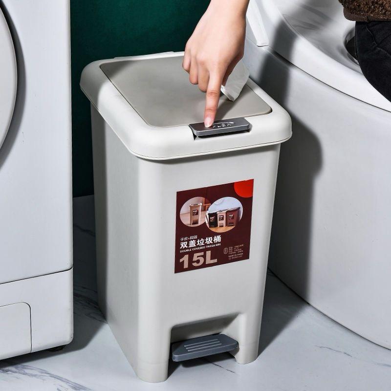 Pedal Dustbin with dual opening by foot press or hand press