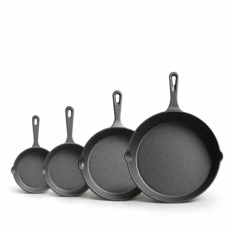 4pcs cast iron skillet pans set