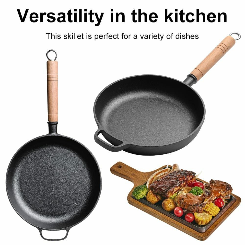 Cast iron pan deep with long handle