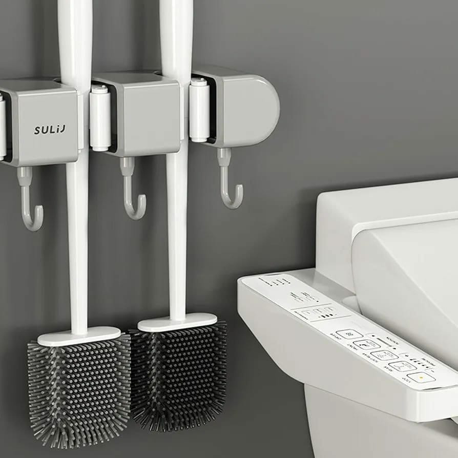 Non slip wall mount mop holder