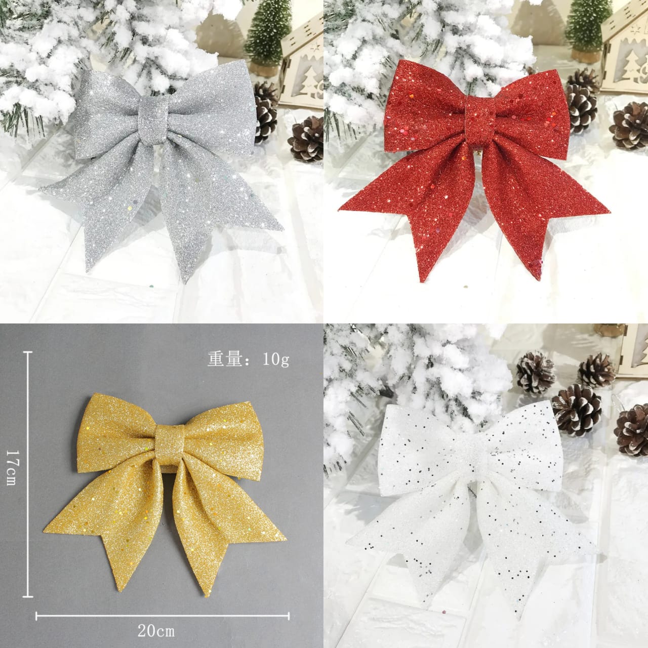 Christmas Glitter Ribbon Bows