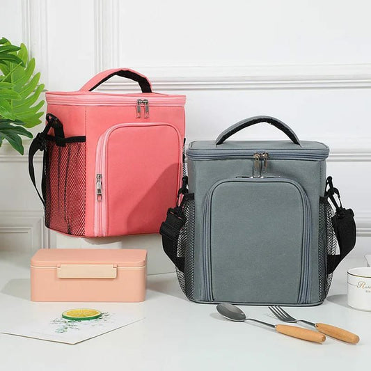 Large capacity 2 compartment lunch bag