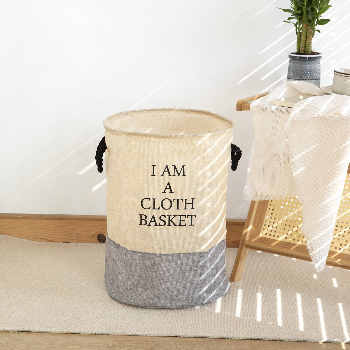 Laundry day round multi-purpose basket with handle