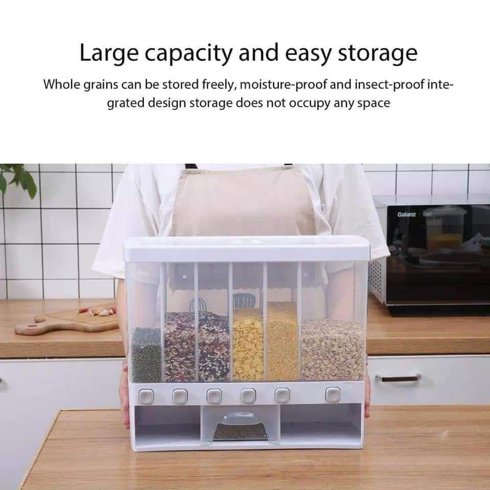 Wall Mounted Cereal Dispenser 6 compartment