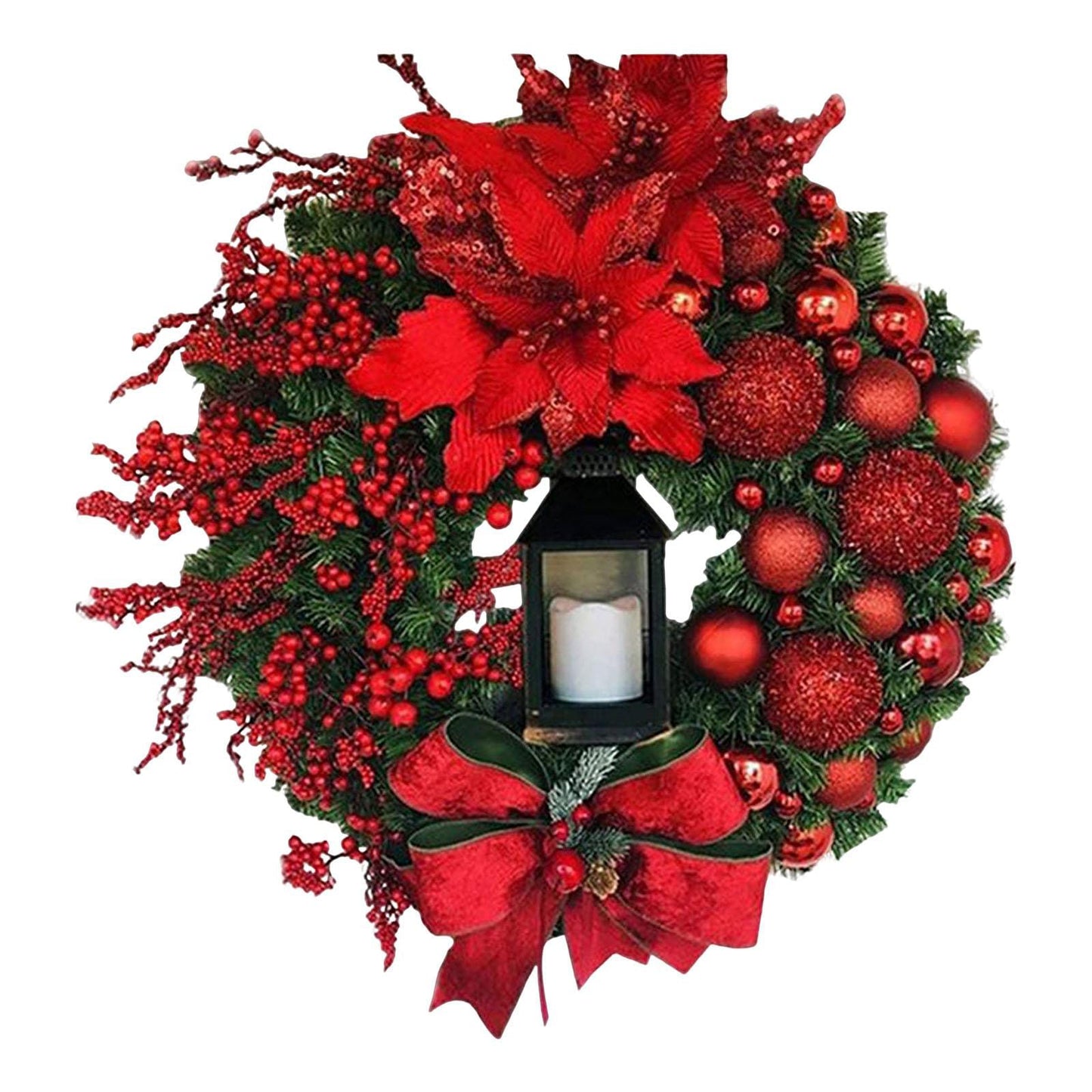 Christmas Wreath With Lamp