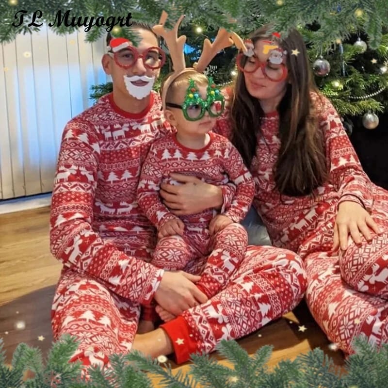 Family Matching Christmas Pajamas Xmass Sleepwear Nightwear Outfits