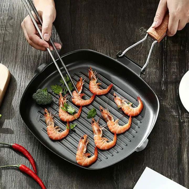 Non stick square steak frying pan