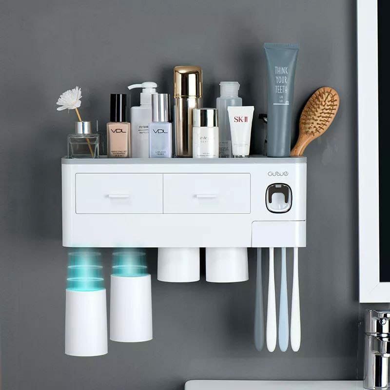 Wall mounted 4 cups toothpaste dispenser