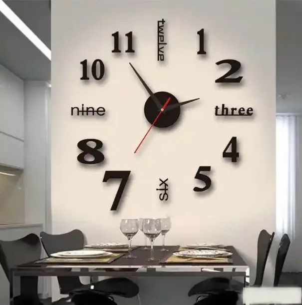 BIG ACRYLIC 3D WALL CLOCK DIY NUMBERS