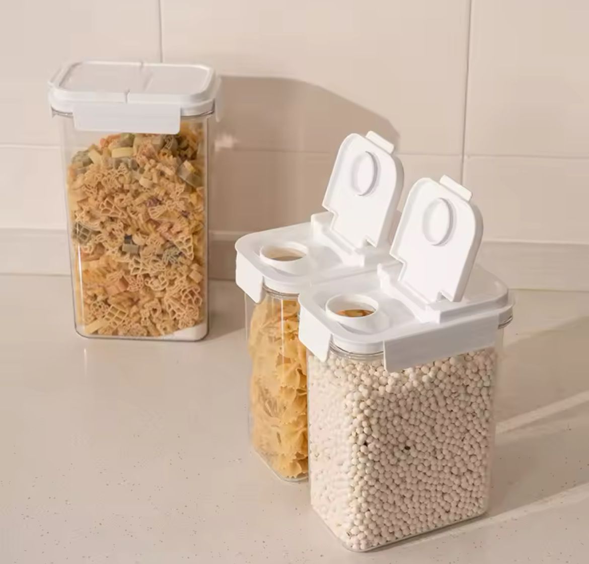 BPA-free, food-grade acrylic cereal jar