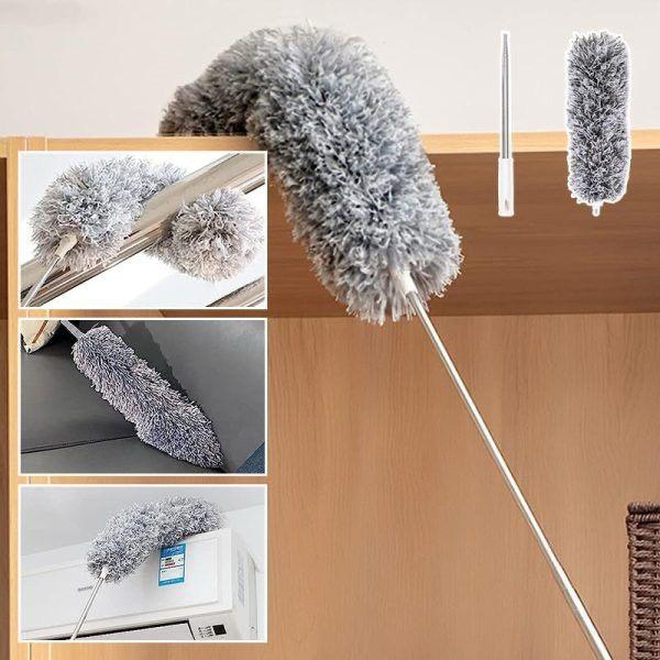 Microfiber Duster Extra Long Telescopic Pole Scratch-Resistant Cover