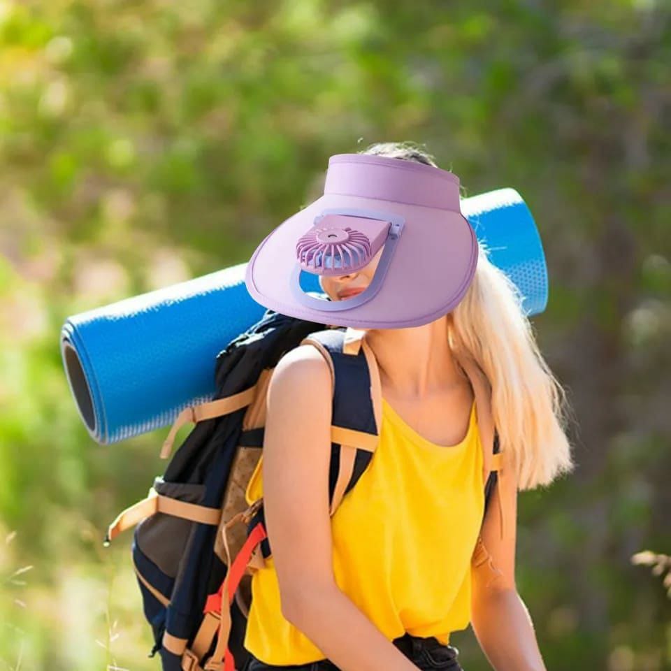 Sunvisor hats with USB fan