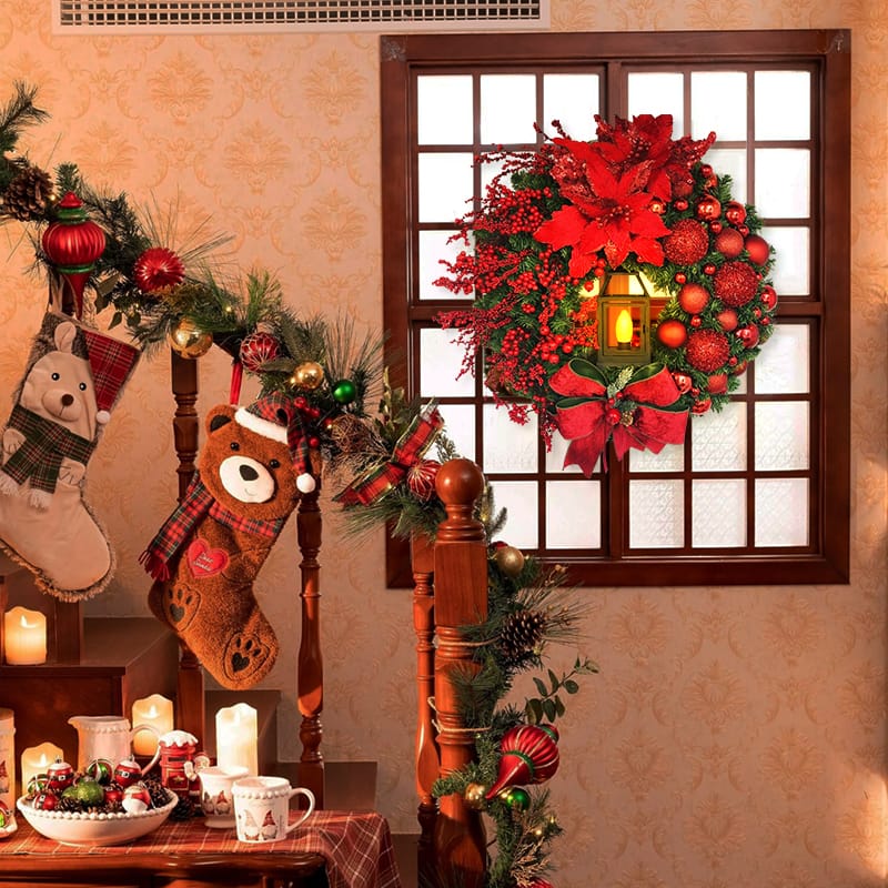 Christmas Wreath With Lamp