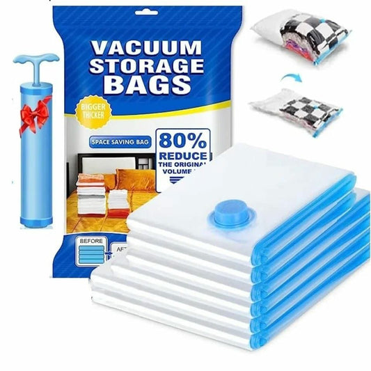 Vacuum storage bags for clothes with pump