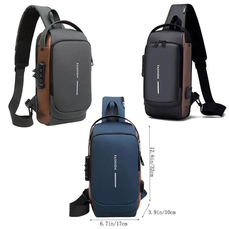 Anti-Theft Chest Cross Shoulder Bag / Casual Sports Crossbody Shoulder Bag, USB Charging Sport Anti-theft Shoulder Bag