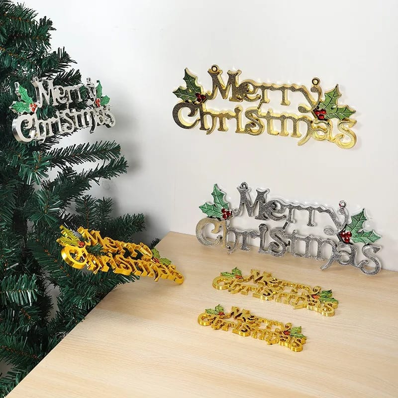 Merry Christmas Letter Hanging Sign Xmas Tree Hanging Pendant