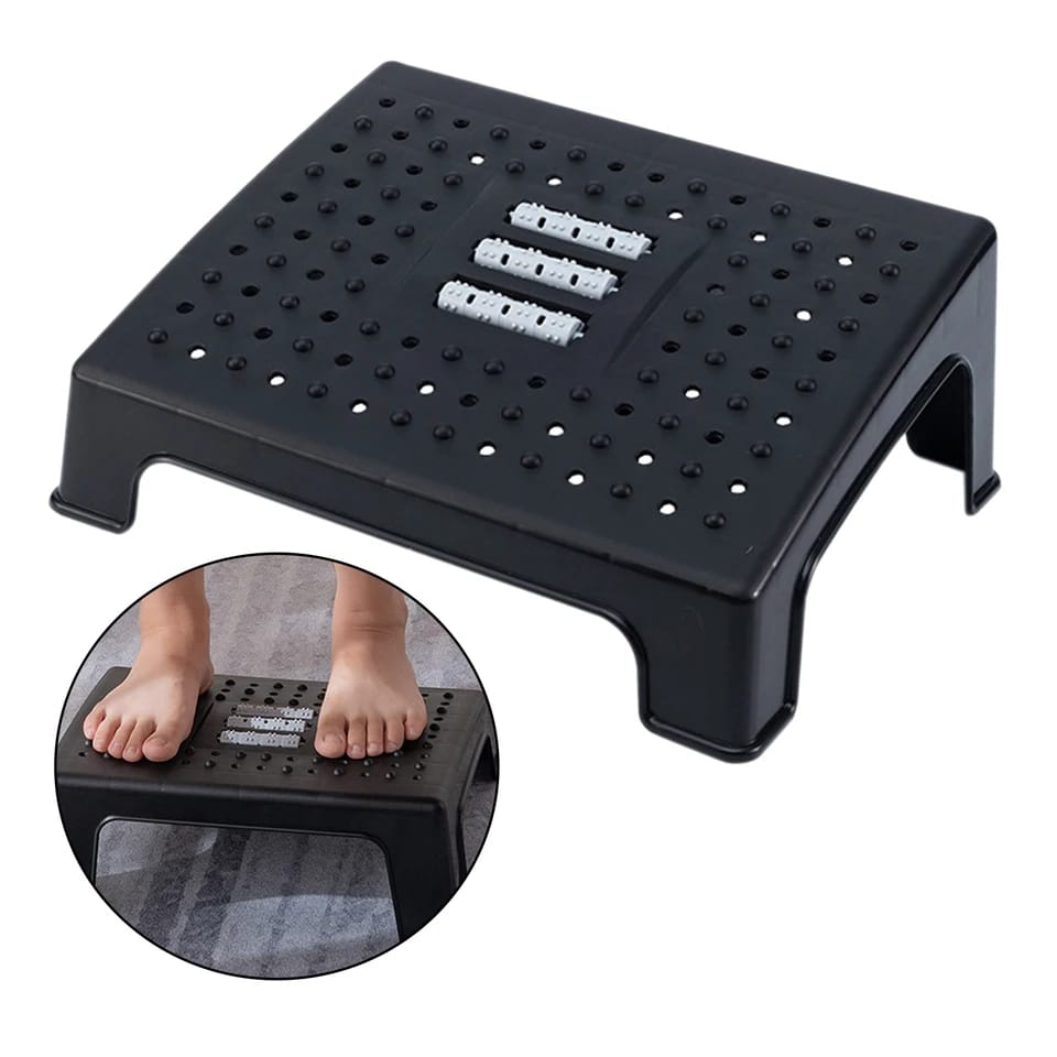 Mini Ergonomic Adjustable Footrest with massage rollers