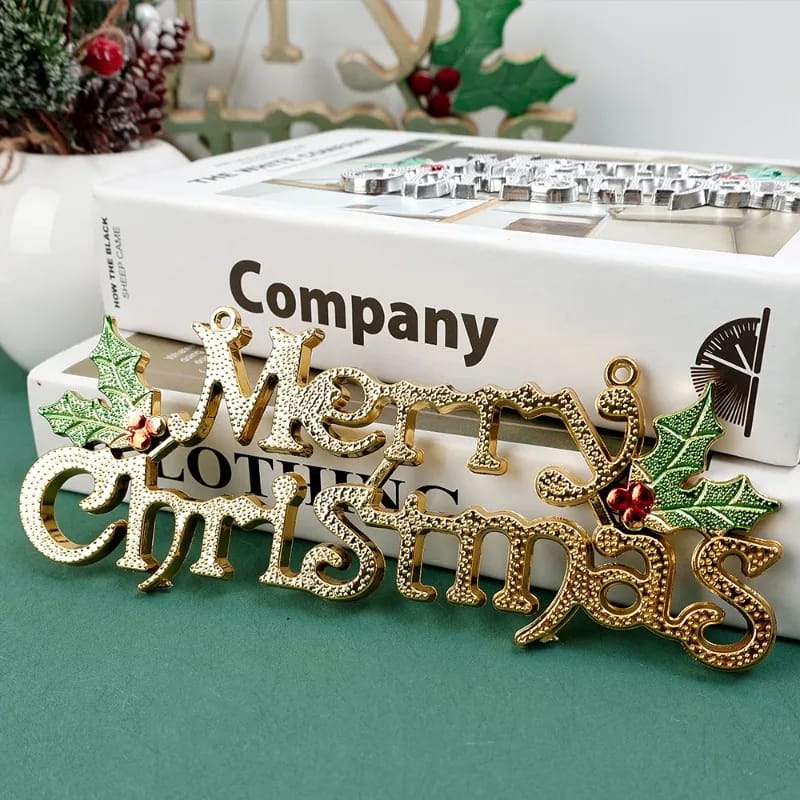 Merry Christmas Letter Hanging Sign Xmas Tree Hanging Pendant