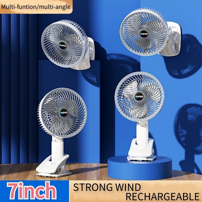 Mini Portable Fan Table Fan Desktop Fan Handheld fan Clip fan Hanging fan Rechargeable Strong Wind 350° adjustable