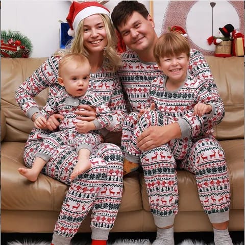 Family Matching Christmas Pajamas Xmass Sleepwear Nightwear Outfits