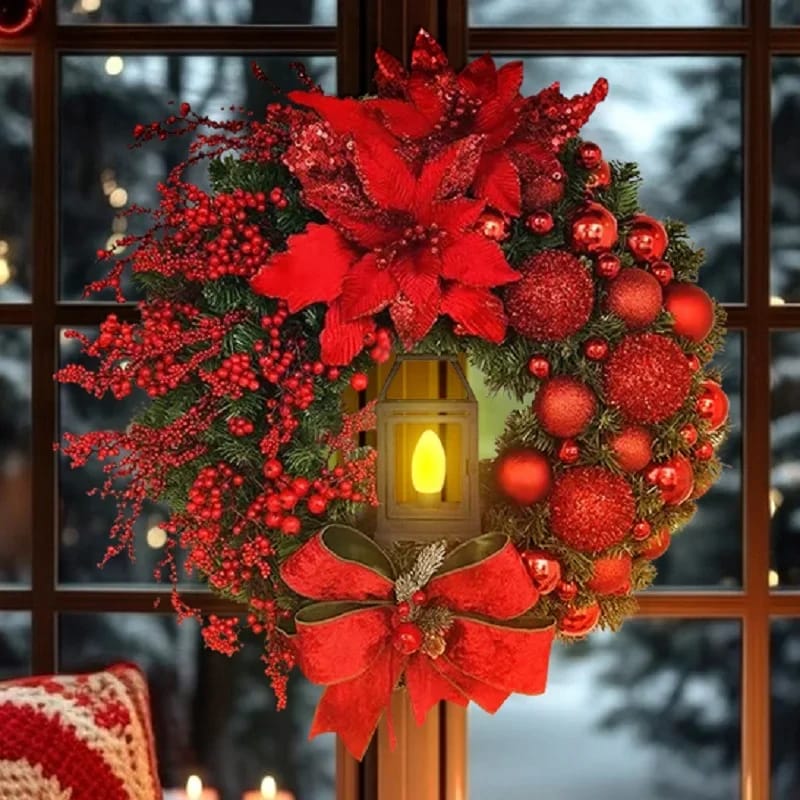 Christmas Wreath With Lamp