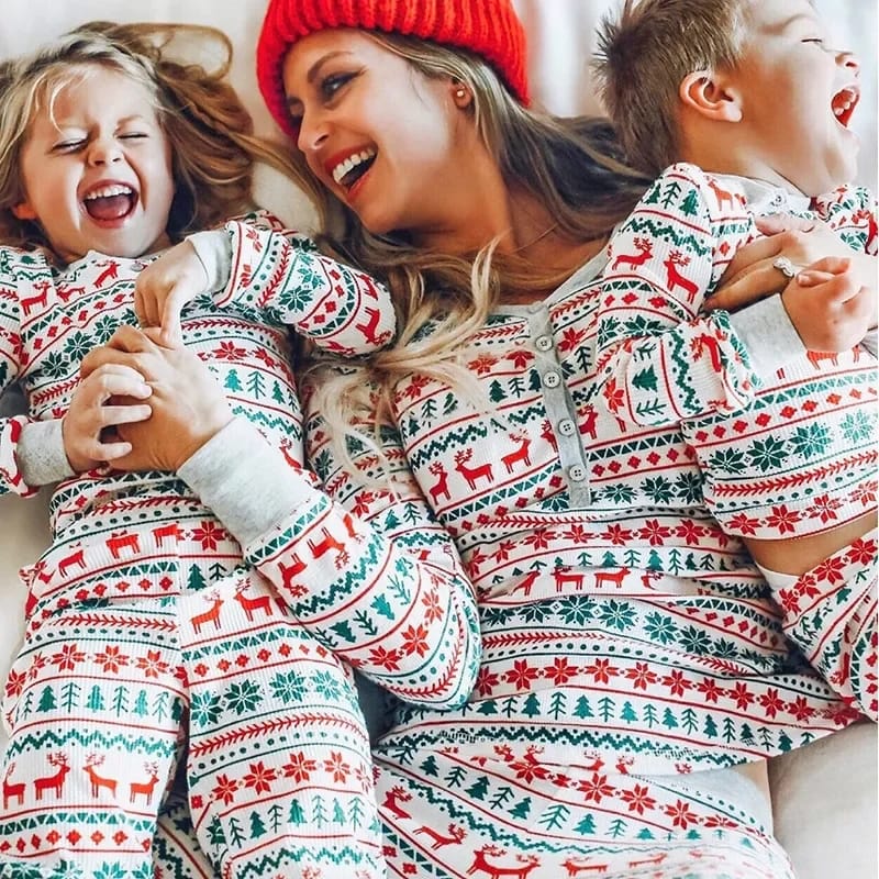 Family Matching Christmas Pajamas Xmass Sleepwear Nightwear Outfits