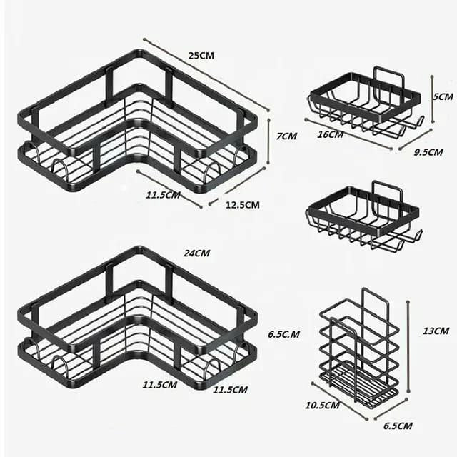 5pcs corner Shower caddy shelf/Bathroom organizer