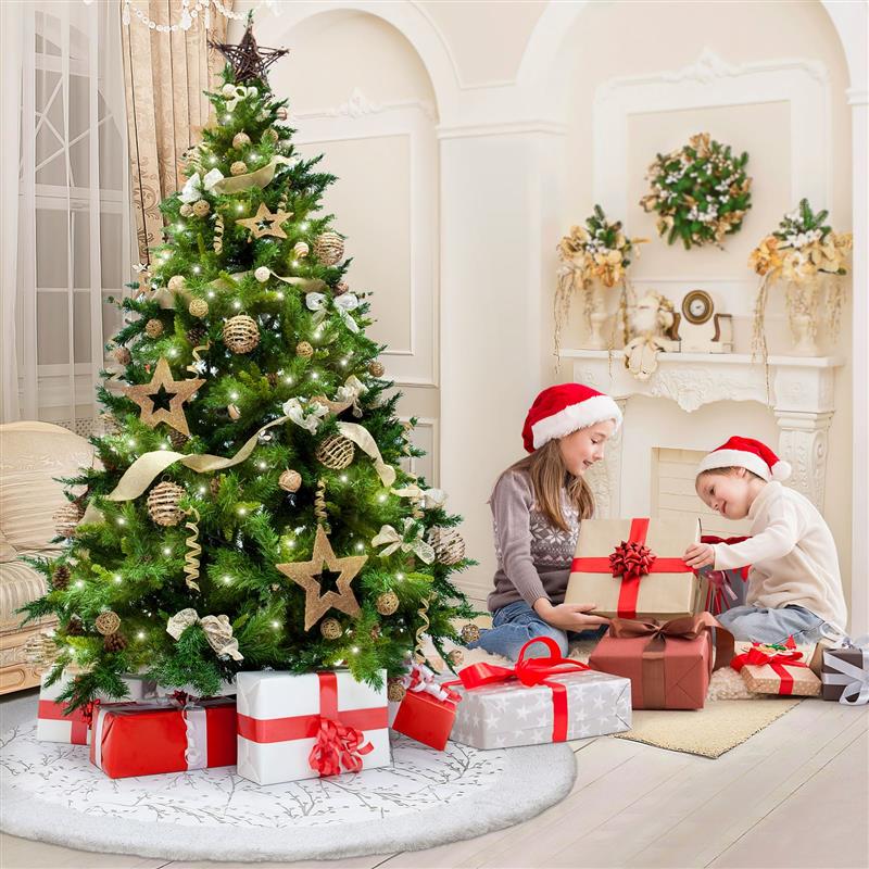 Christmas Tree Skirt White Plush Carpet