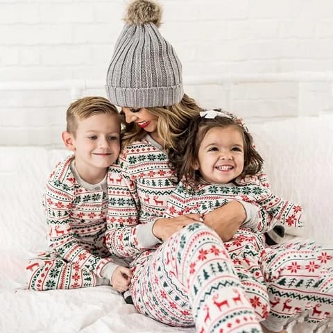 Family Matching Christmas Pajamas Xmass Sleepwear Nightwear Outfits