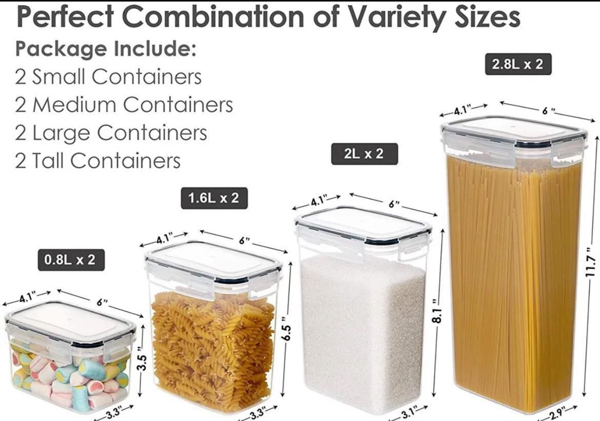 8 pcs Food/Pantry Storage Containers