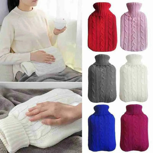 Hot water bottle knitted cover