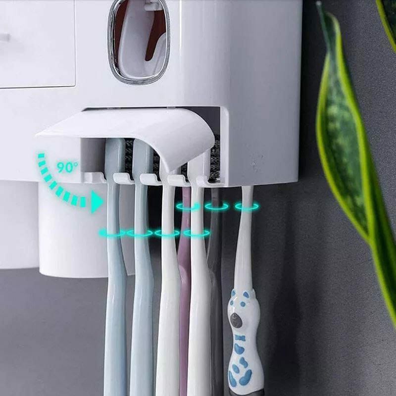 Wall mounted 4 cups toothpaste dispenser