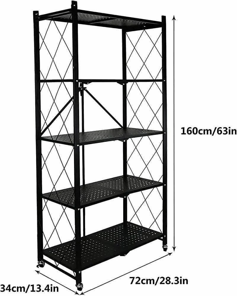 5 Tier folding shelf with wheels