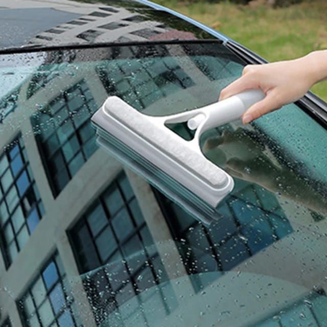 3-in-1 Car Spray Glass Double Sided Wiper Spray Window Squeegee  Cleaner Bathroom brush Mirror  Scrapper with spray bottle