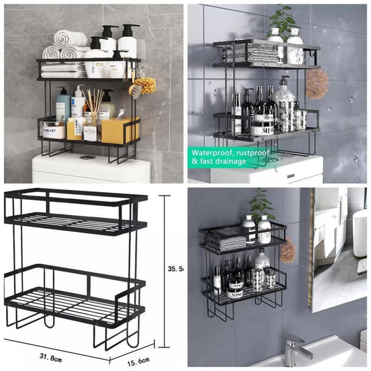 Double layer over the toilet rack