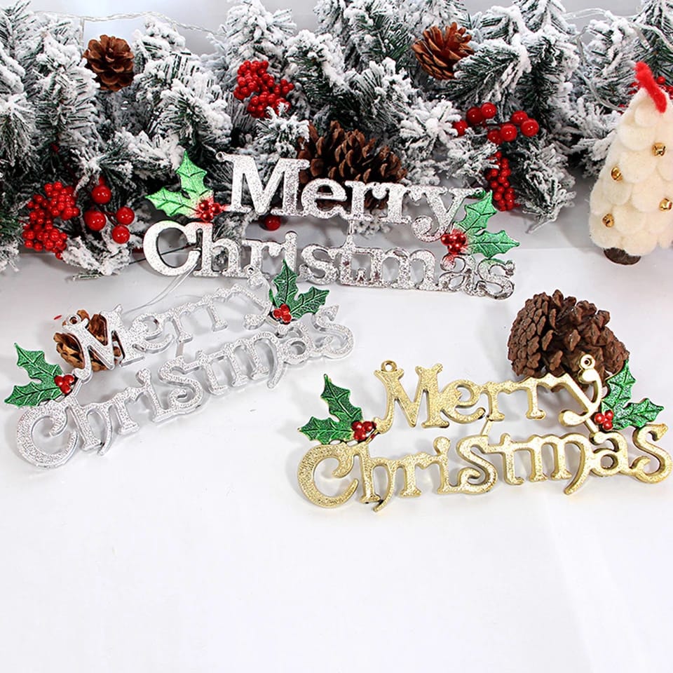 Merry Christmas Letter Hanging Sign Xmas Tree Hanging Pendant