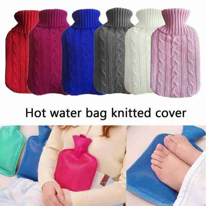 Hot water bottle knitted cover