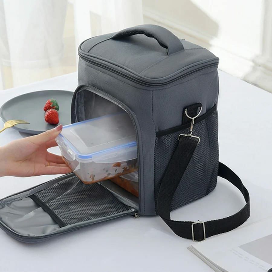 Large capacity 2 compartment lunch bag