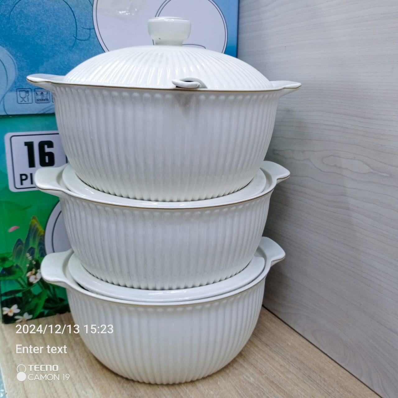 3pcs ceramic serving bowls